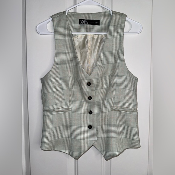 Zara Structured Plaid Vest - Picture 4 of 15